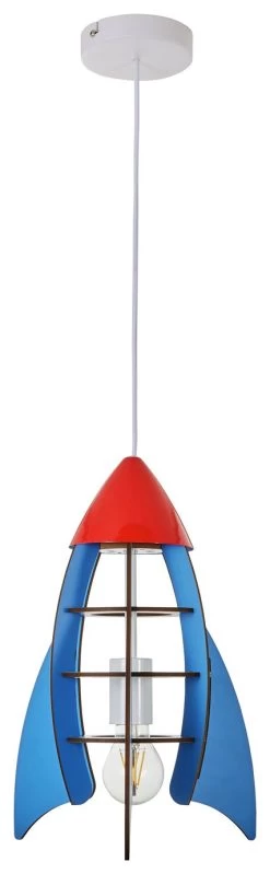 Glow Kids Rocket Ceiling Pendant Light - Blue & Red -Habitat Store 1151374 R Z002A