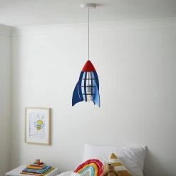 Glow Kids Rocket Ceiling Pendant Light - Blue & Red -Habitat Store 1151374 R Z002C