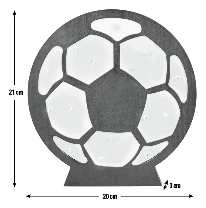 Glow Kids Wooden Football Table Light - Black & White 3 Glow Kids Wooden Football Table Light - Black & White - Image 3