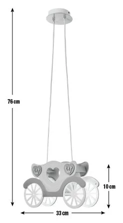 Glow Kids Princess Carriage Pendant Light - Pink & White -Habitat Store 1151446 R E001