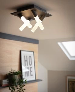 Habitat Metal 4 Light LED Bathroom Flush Ceiling Light-Black -Habitat Store 1233687 R Z002C