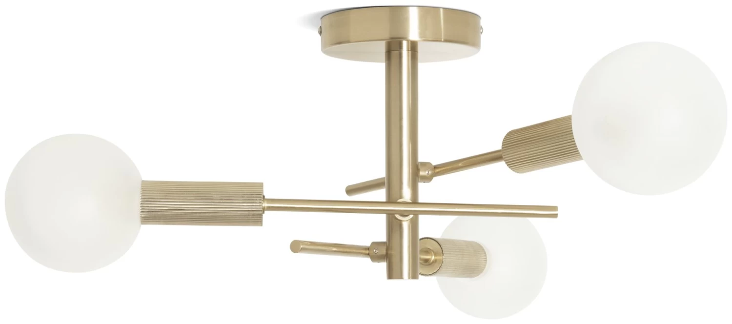 Habitat Globe Ribbed Metal Bathroom Ceiling Light - Brass 2 Habitat Globe Ribbed Metal Bathroom Ceiling Light - Brass - Image 2