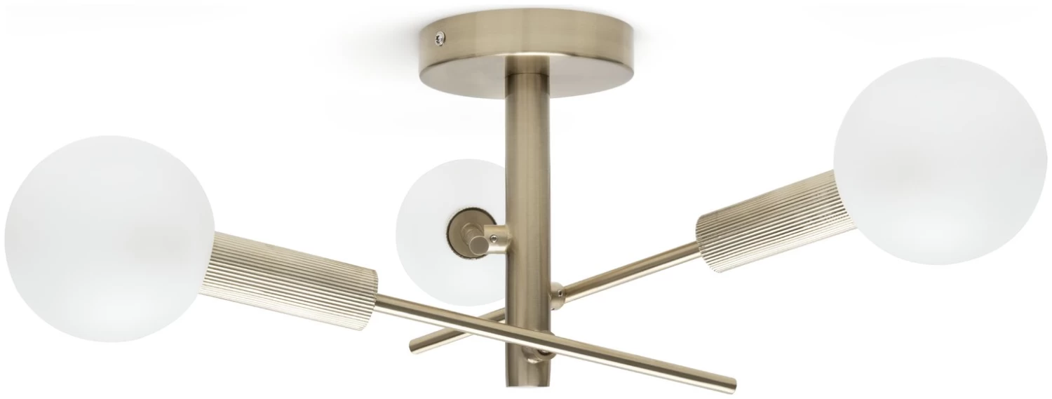 Habitat Globe Ribbed Metal Bathroom Ceiling Light - Brass 6 Habitat Globe Ribbed Metal Bathroom Ceiling Light - Brass - Image 6