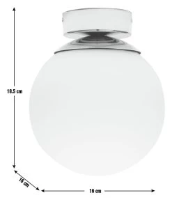 Habitat Opal Glass Bathroom Flush Ceiling Light - White -Habitat Store 1233759 R E001
