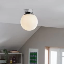 Habitat Opal Glass Bathroom Flush Ceiling Light - White -Habitat Store 1233759 R Z002C