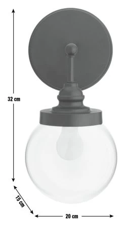 Habitat Globe Metal Bathroom Wall Light - Black -Habitat Store 1233773 R E001
