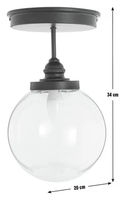 Habitat Globe Metal Bathroom Pendant Light - Black -Habitat Store 1233797 R E001