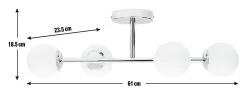 Habitat Metal 4 Light Bathroom Flush Ceiling Light - Chrome -Habitat Store 1233807 R E001