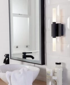 Habitat Metal 2 Light LED Bathroom Wall Light - Black -Habitat Store 1233876 R Z002C
