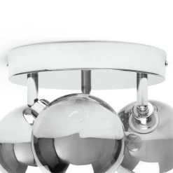 Habitat Globe Metal Bathroom Flush To Ceiling Light - Silver -Habitat Store 1233883 R Z003A