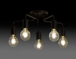 Habitat Rayner Steel 5 Light LED Flush Ceiling Light - Black -Habitat Store 1518261 R Z002A