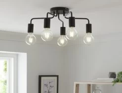 Habitat Rayner Steel 5 Light LED Flush Ceiling Light - Black -Habitat Store 1518261 R Z002C