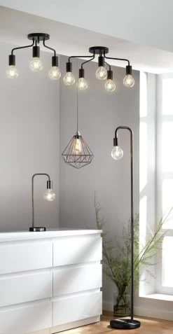 Habitat Rayner Steel 5 Light LED Flush Ceiling Light - Black -Habitat Store 1518261 R Z010C