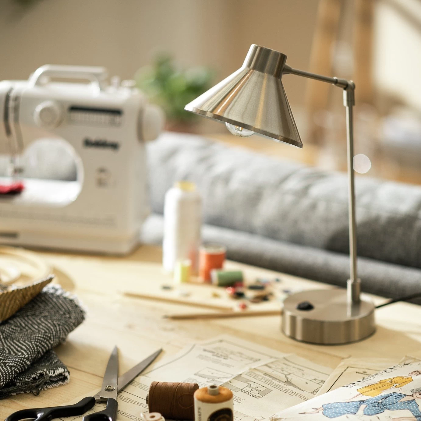 Habitat Bobby Metal Desk Lamp - Silver 1 Habitat Bobby Metal Desk Lamp - Silver