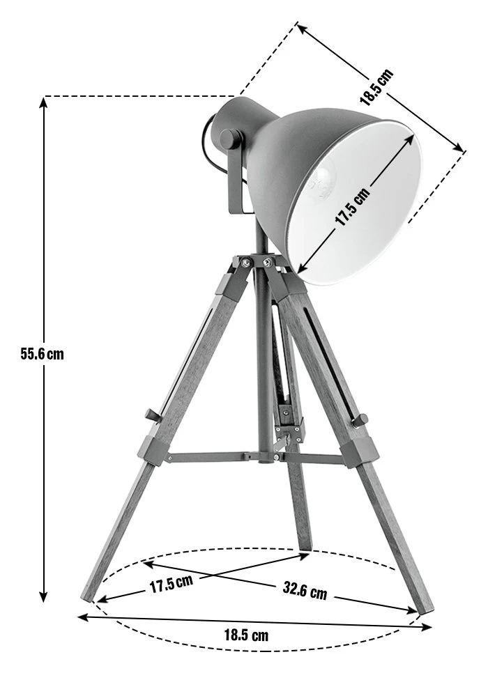 Habitat Loft Living Tripod Table Lamp - Grey 3 Habitat Loft Living Tripod Table Lamp - Grey - Image 3