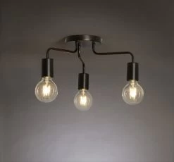 Habitat Rayner Steel 3 Light LED Flush Ceiling Light - Black 11 Habitat Rayner Steel 3 Light LED Flush Ceiling Light - Black -Habitat Store 3247846 R Z002A