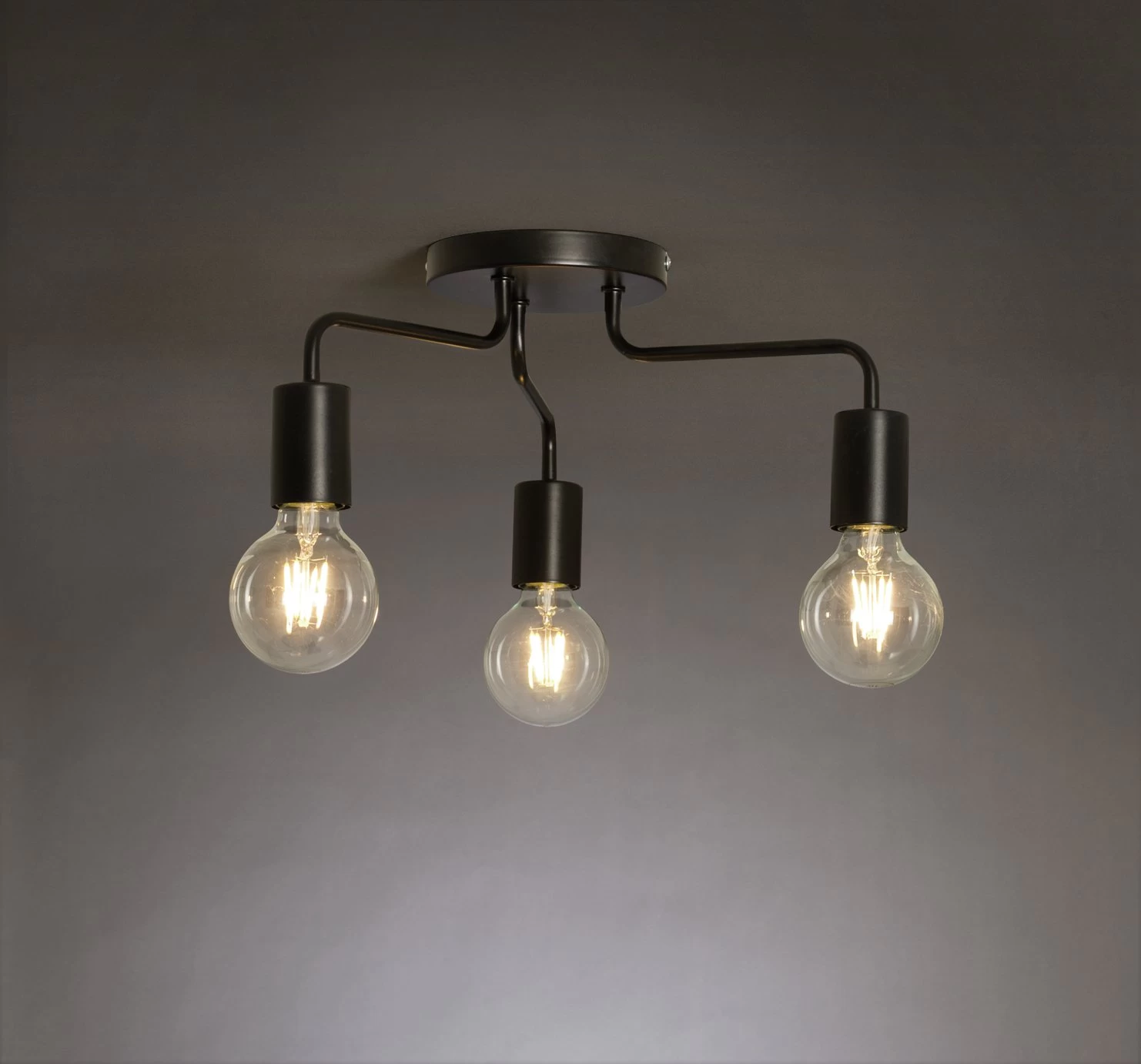 Habitat Rayner Steel 3 Light LED Flush Ceiling Light - Black 3 Habitat Rayner Steel 3 Light LED Flush Ceiling Light - Black - Image 3