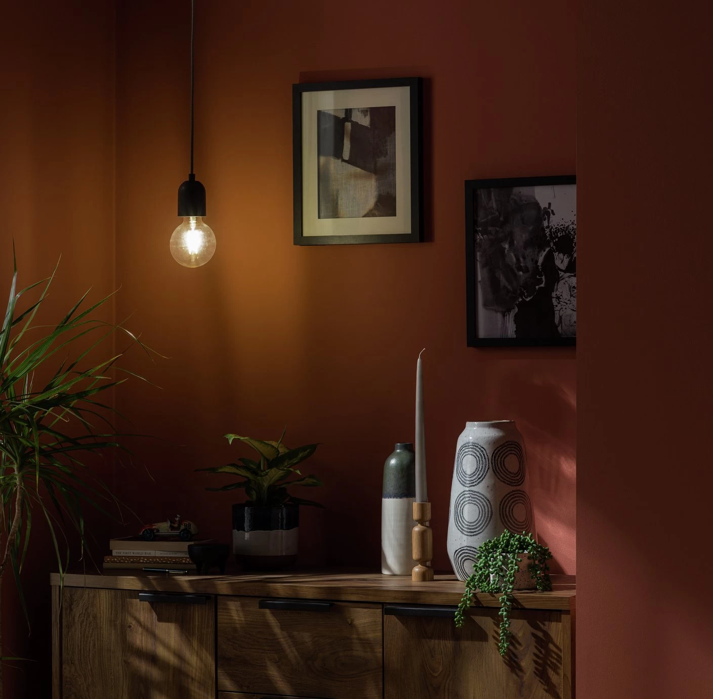 Habitat Pendant Ceiling Light - Matte Black & Herringbone 1 Habitat Pendant Ceiling Light - Matte Black & Herringbone