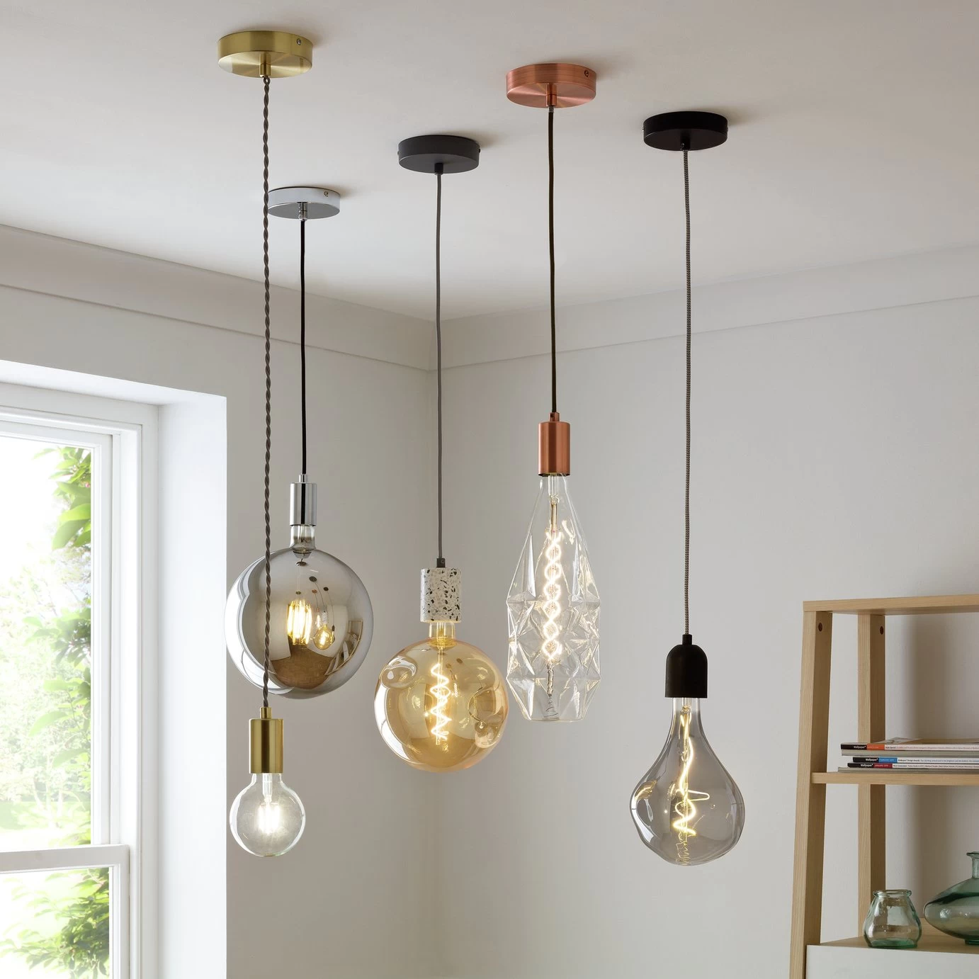 Habitat Pendant Ceiling Light - Matte Black & Herringbone 5 Habitat Pendant Ceiling Light - Matte Black & Herringbone - Image 5