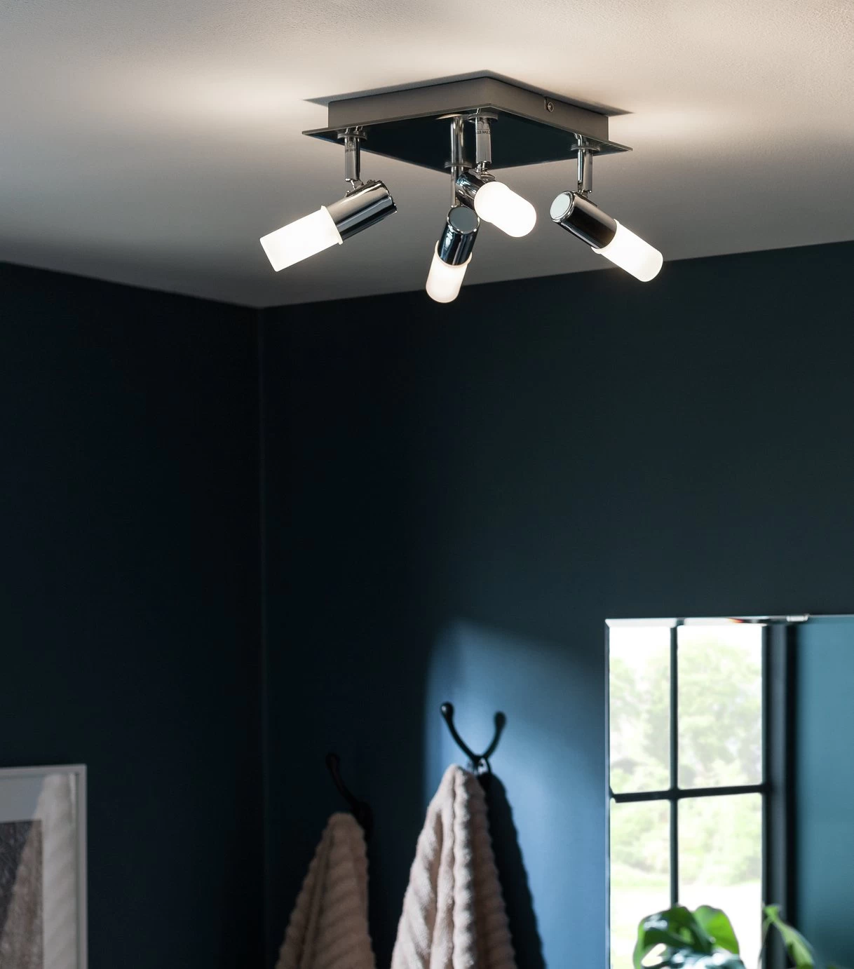 Habitat Milano 4 Light Bathroom Square Spotlight - Chrome 1 Habitat Milano 4 Light Bathroom Square Spotlight - Chrome