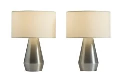 Habitat Maya Pair Of Touch Table Lamps - Silver & Cream -Habitat Store 4975894 R Z006A