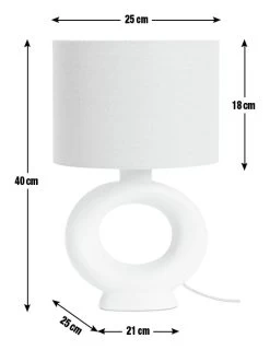 Habitat Nels Large Circle Ceramic Table Lamp - White & Beige -Habitat Store 5022887 R Z017A