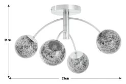 Habitat Hayle Tortoise Shell 4 Light Ceiling Light - Brass 11 Habitat Hayle Tortoise Shell 4 Light Ceiling Light - Brass -Habitat Store 5792571 R E001