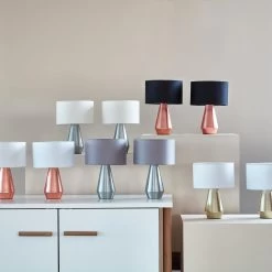 Habitat Maya Pair Of Touch Table Lamps - Copper & Cream -Habitat Store 7157097 R Z010C