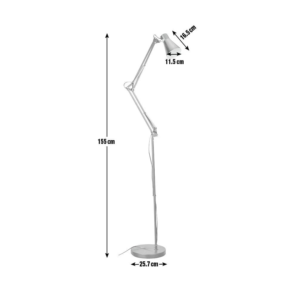 Habitat Swing Arm Floor Lamp - Matt Black 8 Habitat Swing Arm Floor Lamp - Matt Black - Image 8