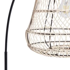 Habitat Rattan Arc Floor Lamp - Cream And Black -Habitat Store 8024789 R Z002A