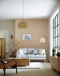 Habitat Rattan Arc Floor Lamp - Cream And Black -Habitat Store 8024789 R Z004C