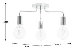 Habitat Rayner Steel 3 Light LED Flush Ceiling Light -Chrome -Habitat Store 8113621 R Z017A