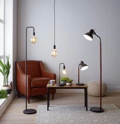 Habitat Rayner Industrial Floor Lamp - Black 15 Habitat Rayner Industrial Floor Lamp - Black -Habitat Store 8438399 R Z013C