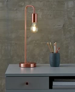 Habitat Rayner Steel LED Desk Lamp - Rose Gold