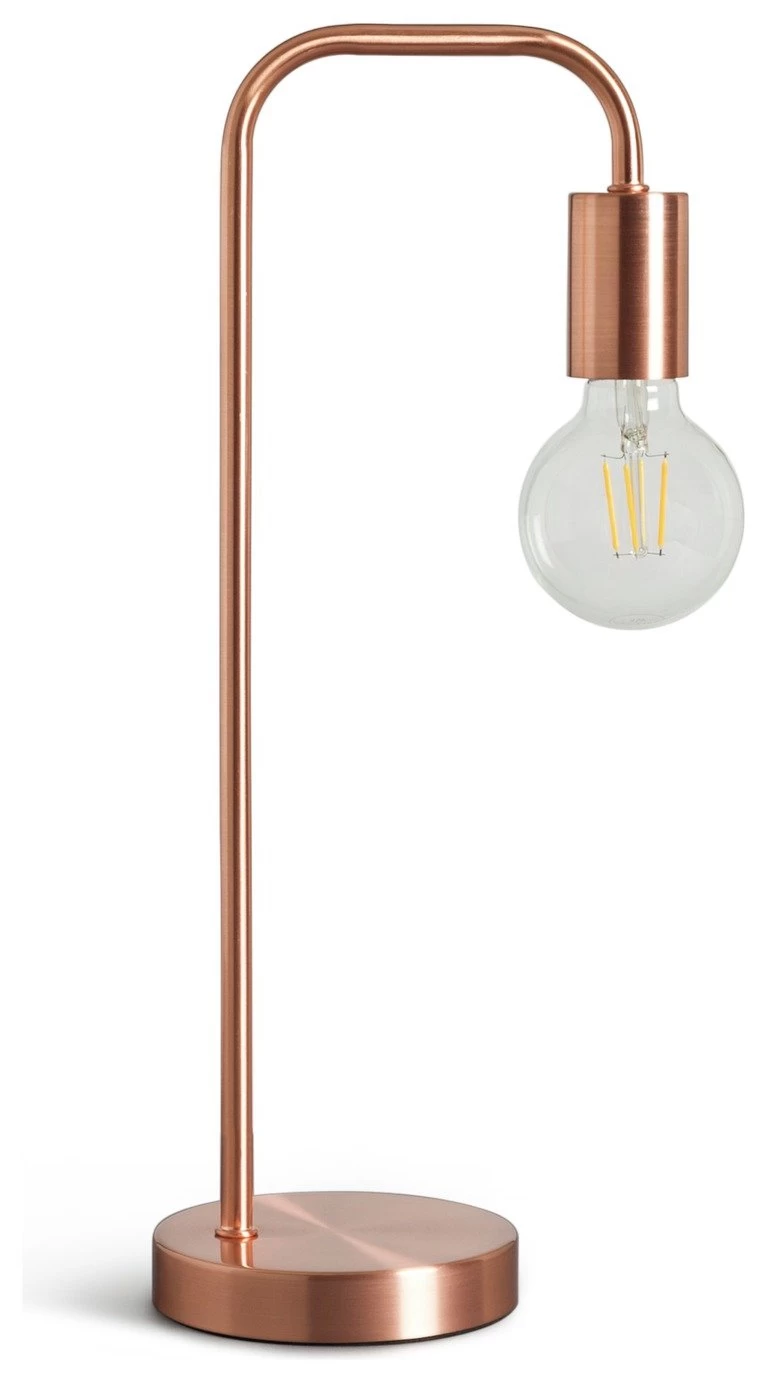 Habitat Rayner Steel LED Desk Lamp - Rose Gold 2 Habitat Rayner Steel LED Desk Lamp - Rose Gold - Image 2