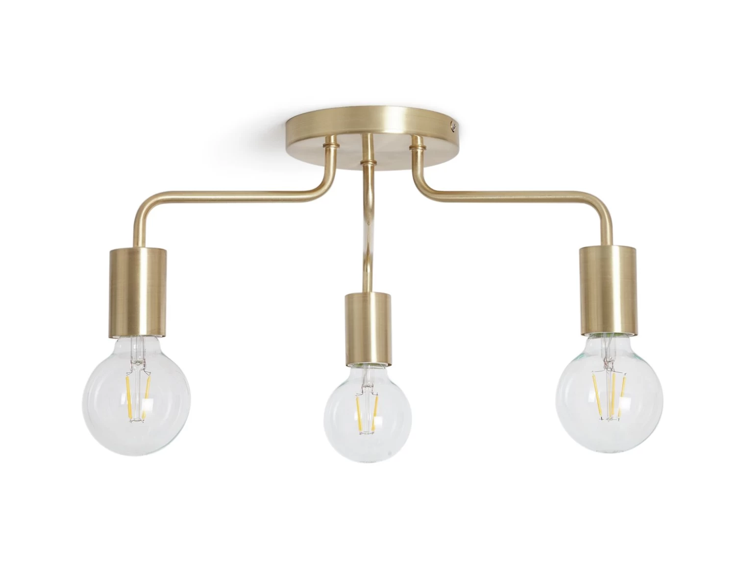 Habitat Rayner Steel 3 Light LED Flush Ceiling Light - Brass 2 Habitat Rayner Steel 3 Light LED Flush Ceiling Light - Brass - Image 2