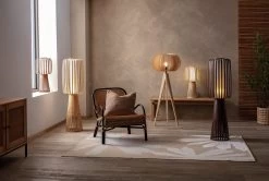 Habitat Achille Bamboo Table Lamp - Natural & White -Habitat Store 9202256 R Z004C