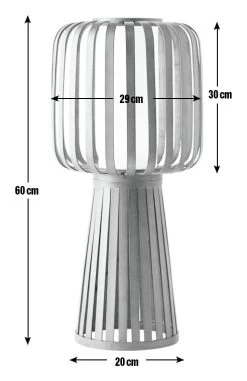 Habitat Achille Bamboo Table Lamp - Walnut & White -Habitat Store 9202414 R E001