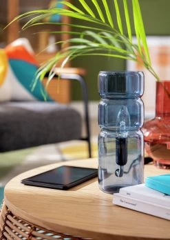 Habitat Parr Glass Column Table Lamp - Blue -Habitat Store 9404140 R Z003C