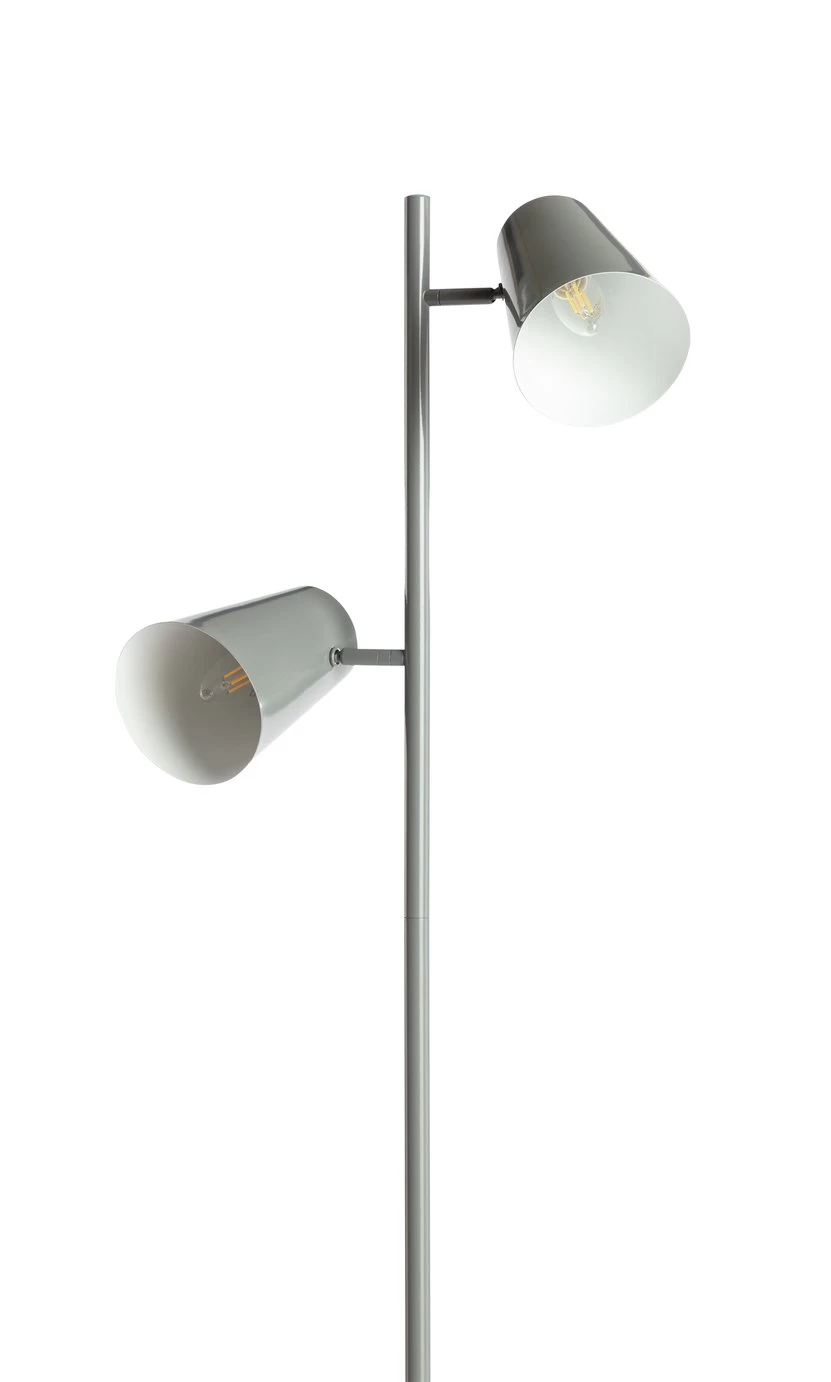 Habitat Iras Double Head Floor Lamp - Grey 7 Habitat Iras Double Head Floor Lamp - Grey - Image 7