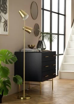 Habitat Iras Brass 2 Light Floor Lamp - Gold -Habitat Store 9404834 R Z002C