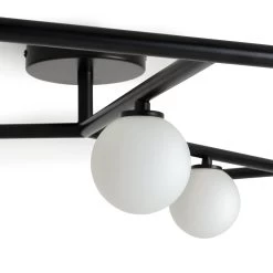 Habitat Alonso 9 Light Flush To Ceiling Light -Black & White -Habitat Store 9405998 R Z002A