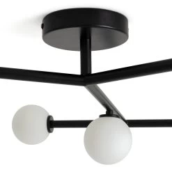Habitat Alonso 9 Light Flush To Ceiling Light -Black & White -Habitat Store 9405998 R Z003A