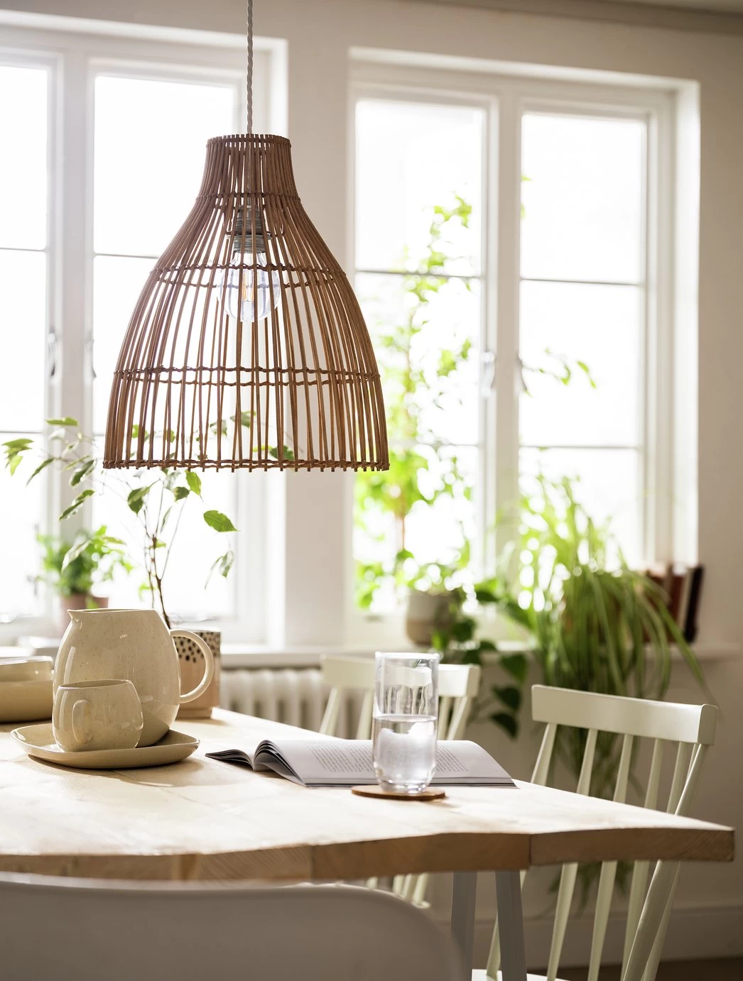 Habitat Camillo Rattan Midi Pendant Shade - Natural 1 Habitat Camillo Rattan Midi Pendant Shade - Natural