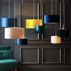 Habitat 40cm Velvet Shade - Navy -Habitat Store 9431508 R Z005C