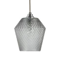 Habitat Nubia Faceted Glass Shade - Smoke Grey -Habitat Store 9453957 R Z001C