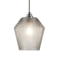 Habitat Nubia Faceted Glass Shade - Smoke Grey -Habitat Store 9453957 R Z006A