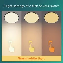 Philips Super Slim Flush To Ceiling Light - Black 12 Philips Super Slim Flush To Ceiling Light - Black -Habitat Store 9454956 R Z006A