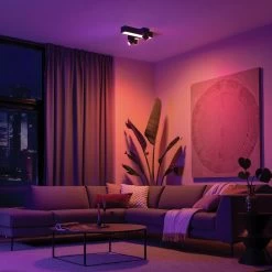 Philips Hue Centris 3 Light Flush To Ceiling Light - Black