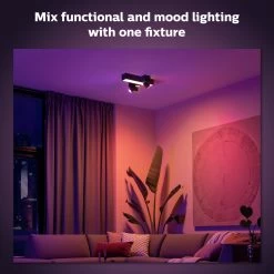 Philips Hue Centris 3 Light Flush To Ceiling Light - Black -Habitat Store 9455072 R Z003A